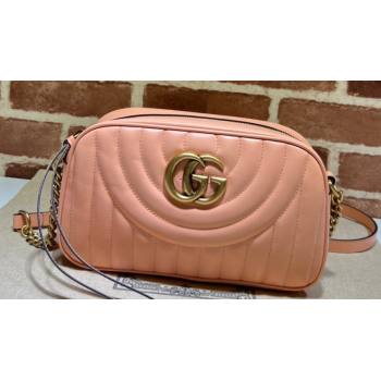 Gucci GG Marmont Small shoulder Camera Bag 447632 Leather Peach (dlh-24012617)