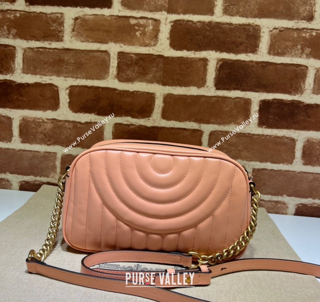 Gucci GG Marmont Small shoulder Camera Bag 447632 Leather Peach (dlh-24012617)