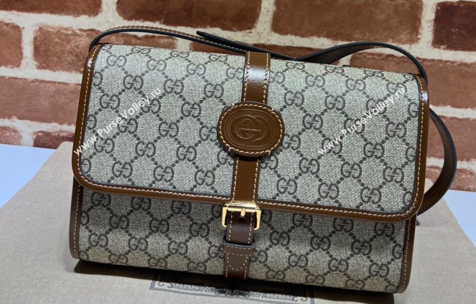 Gucci GG messenger bag with Interlocking G 745679 Beige (dlh-24012707)