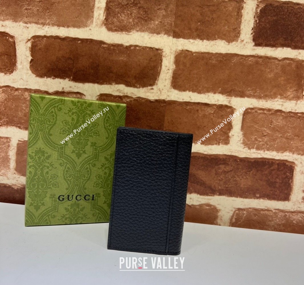 Gucci Long Card Case With Logo 771159 in Black leather (dlh-24012934)