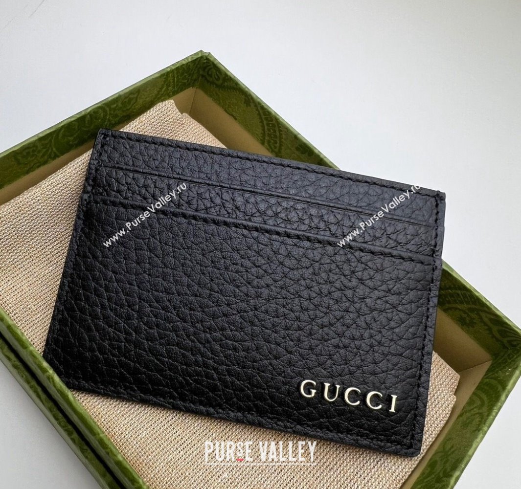 Gucci Card case with Gucci logo 771157 in Black leather (dlh-24012937)