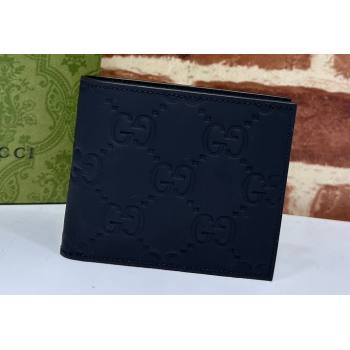 Gucci GG rubber-effect Bi-fold wallet 771311 in Black leather (dlh-24012938)