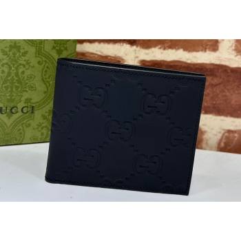 Gucci GG rubber-effect Bi-fold wallet 771309 in Black leather (dlh-24012939)