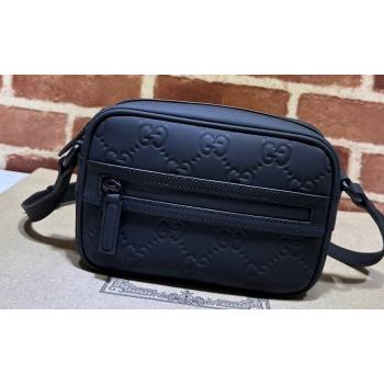 Gucci GG rubber-effect mini shoulder bag 771321 Leather Black (dlh-24012632)