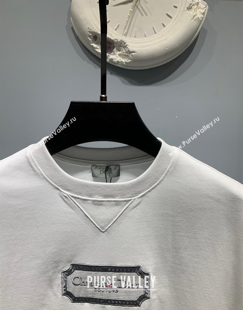 Christian Dior Couture Relaxed-Fit Mens T-shirt in White Organic Cotton Jersey 2024 (fangfang-24012715)