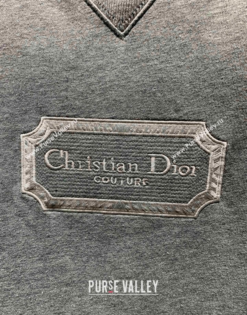 Christian Dior Couture Relaxed-Fit Mens T-shirt in Gray Organic Cotton Jersey 2024 (fangfang-24012717)