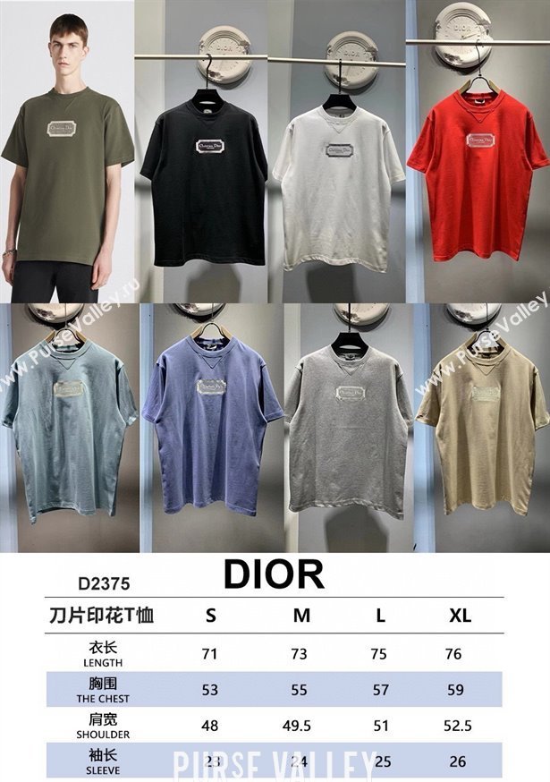 Christian Dior Couture Relaxed-Fit Mens T-shirt in Gray Organic Cotton Jersey 2024 (fangfang-24012717)