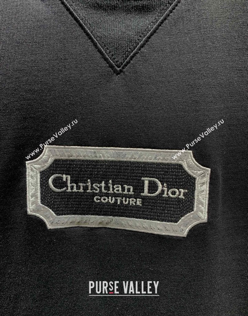 Christian Dior Couture Relaxed-Fit Mens T-shirt in Black Organic Cotton Jersey 2024 (fangfang-24012716)