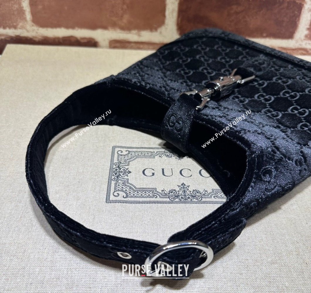 Gucci Jackie 1961 small shoulder bag 764303 GG Velvet Black (dlh-24012633)