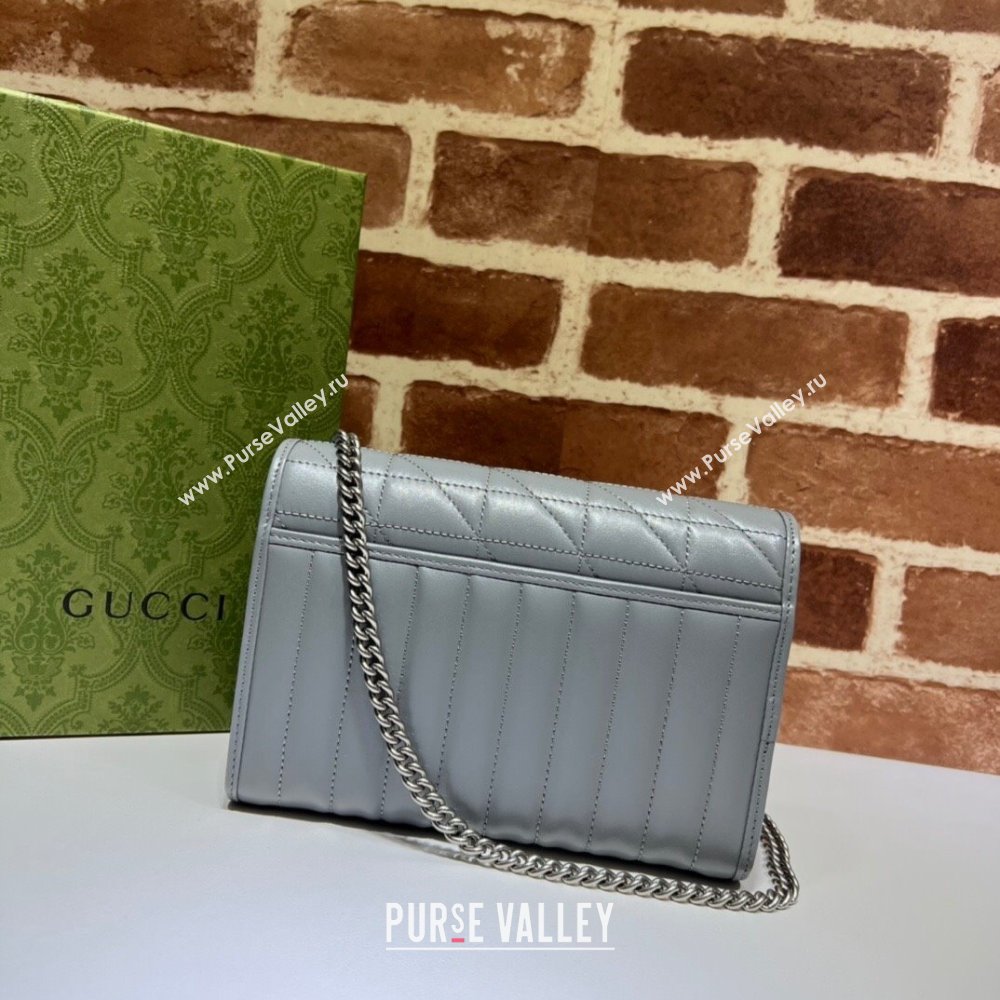 Gucci GG Marmont matelasse mini Bag 474575 leather Gray with Antique silver-toned hardware (dlh-24012604)