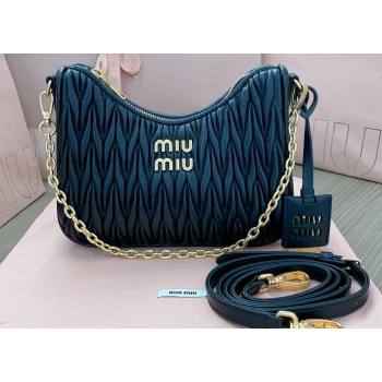 Miu Miu Matelassé nappa leather shoulder bag with Chain 5BH211 Black (jindong-24013013)