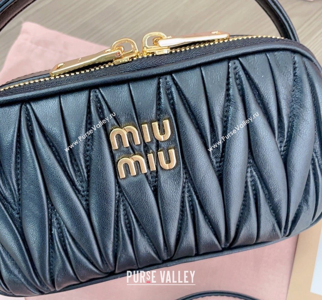 Miu Miu Matelassé nappa leather Shoulder bag 5BH229 Black (jindong-24013005)