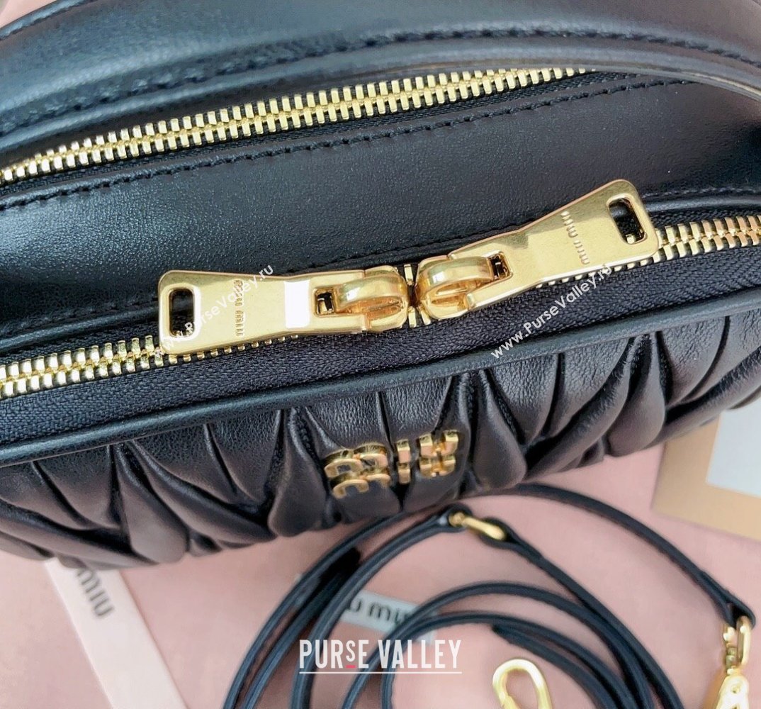 Miu Miu Matelassé nappa leather Shoulder bag 5BH229 Black (jindong-24013005)