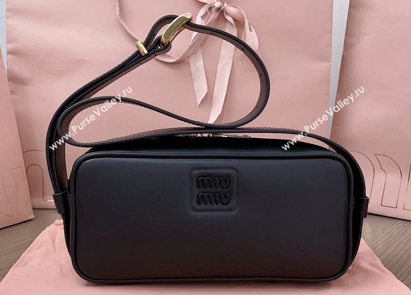 Miu Miu leather shoulder bag 5BC158 Black (jindong-24013023)