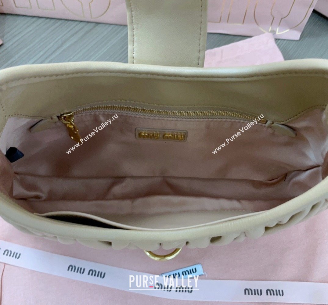 Miu Miu Matelassé nappa leather Hobo bag 5BC157 Nude (jindong-24013040)