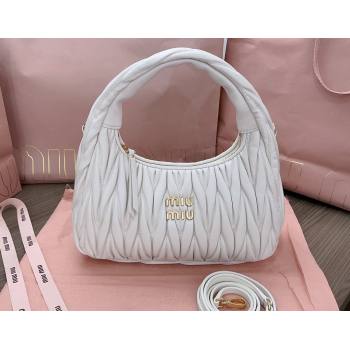 Miu Miu Wander matelassé nappa leather hobo Bag 5BC153 White (jindong-24013051)