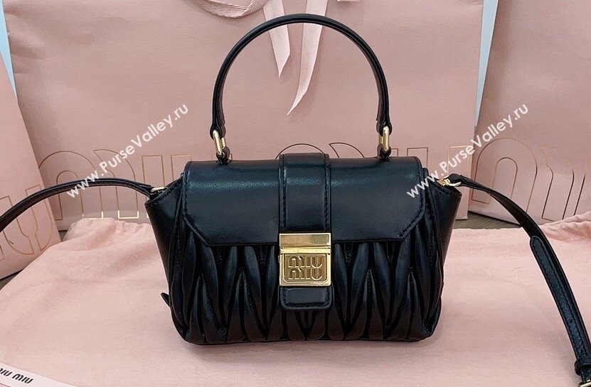 Miu Miu Matelassé nappa leather Mini Bag 5BP083 Black (jindong-24013054)