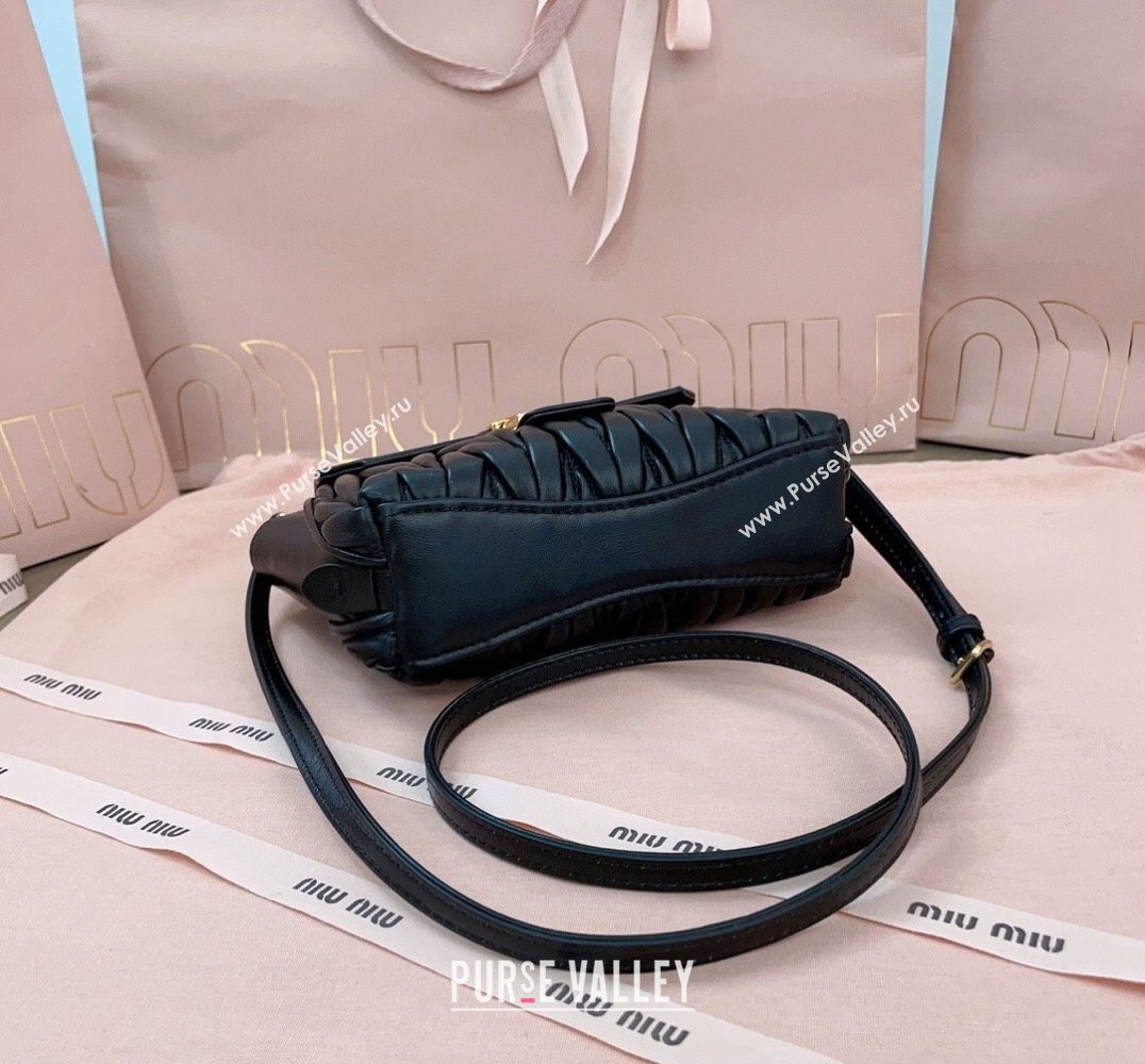 Miu Miu Matelassé nappa leather Mini Bag 5BP083 Black (jindong-24013054)