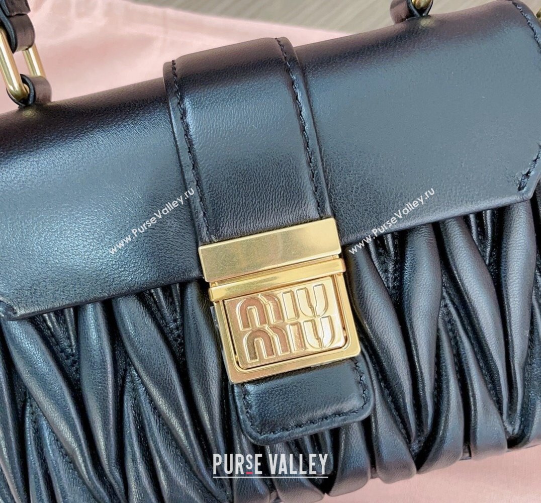 Miu Miu Matelassé nappa leather Mini Bag 5BP083 Black (jindong-24013054)