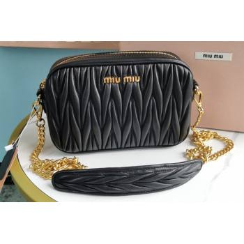 Miu Miu Matelassé nappa leather Shoulder bag 5BH118B Black (jindong-24013019)