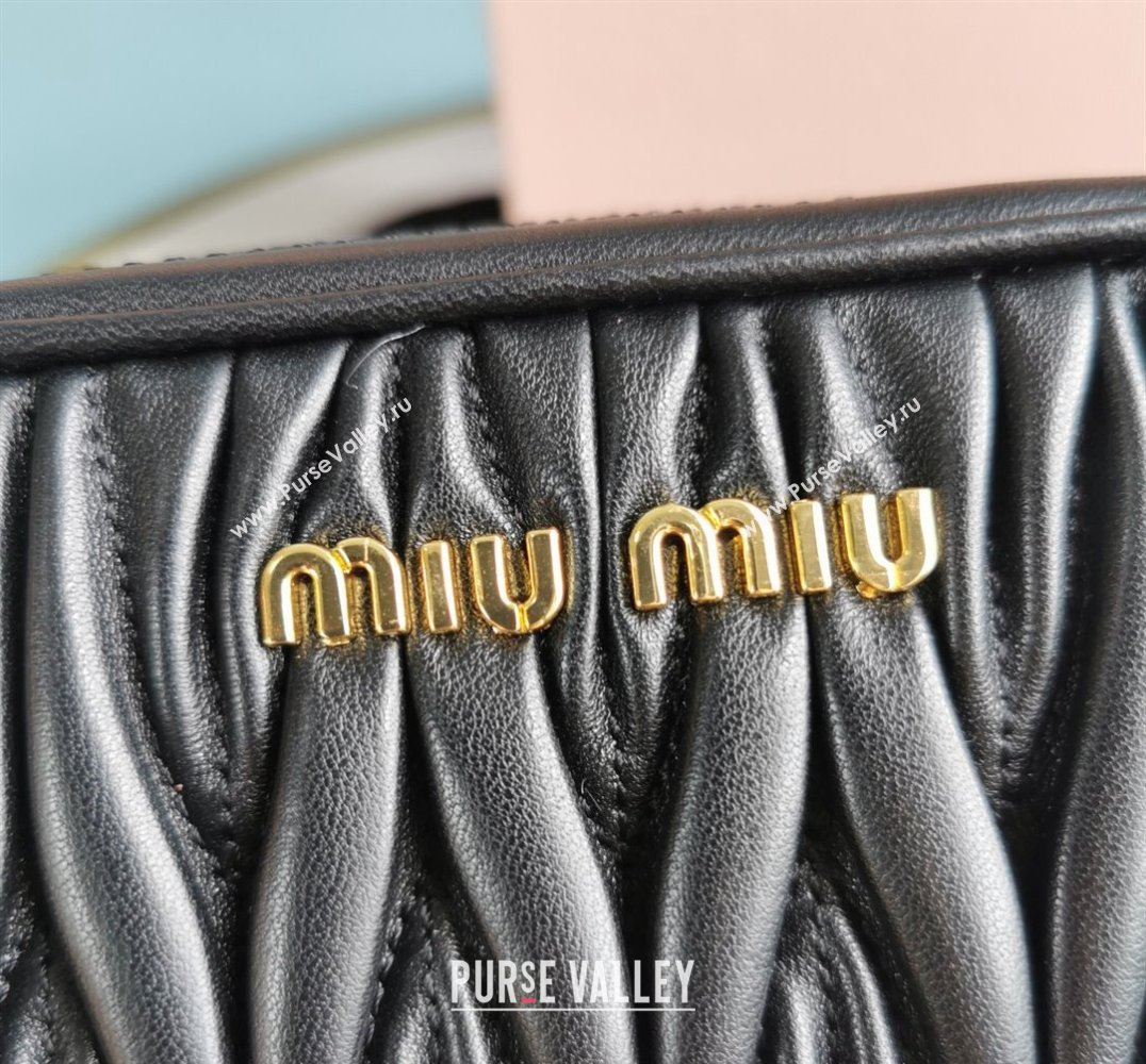 Miu Miu Matelassé nappa leather Shoulder bag 5BH118B Black (jindong-24013019)