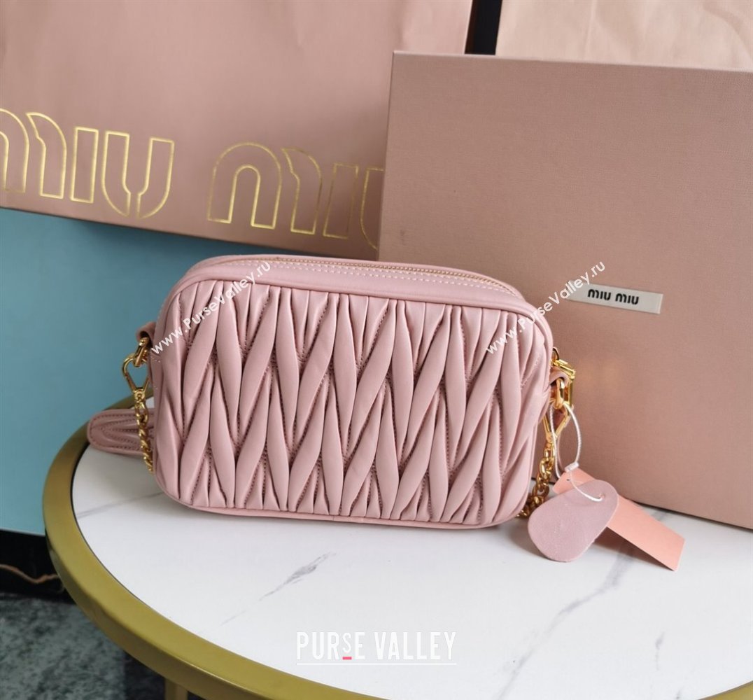 Miu Miu Matelassé nappa leather Shoulder bag 5BH118B Pink (jindong-24013020)