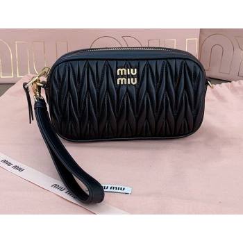 Miu Miu Matelassé nappa leather Pouch bag 5NE846 Black (jindong-24013007)