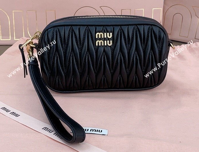 Miu Miu Matelassé nappa leather Pouch bag 5NE846 Black (jindong-24013007)