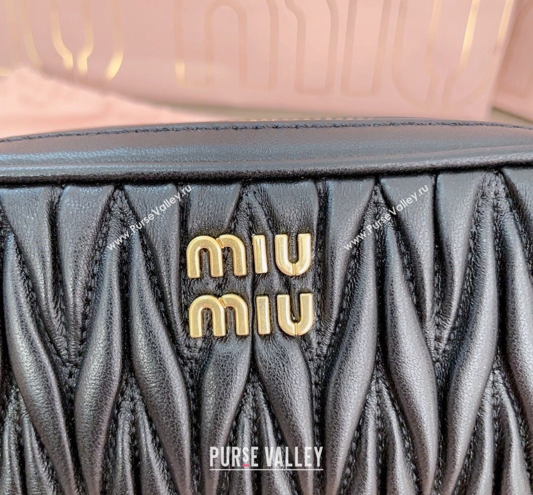 Miu Miu Matelassé nappa leather Pouch bag 5NE846 Black (jindong-24013007)