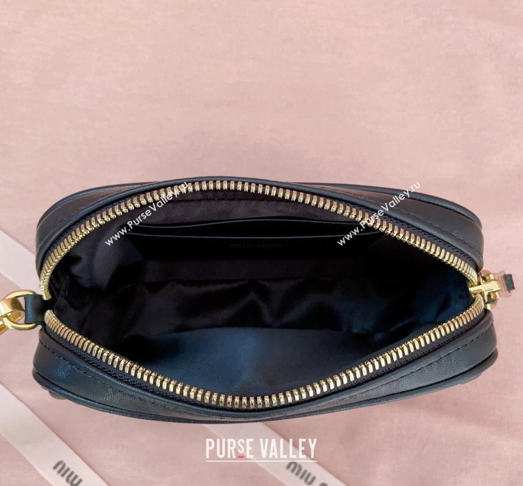 Miu Miu Matelassé nappa leather Pouch bag 5NE846 Black (jindong-24013007)