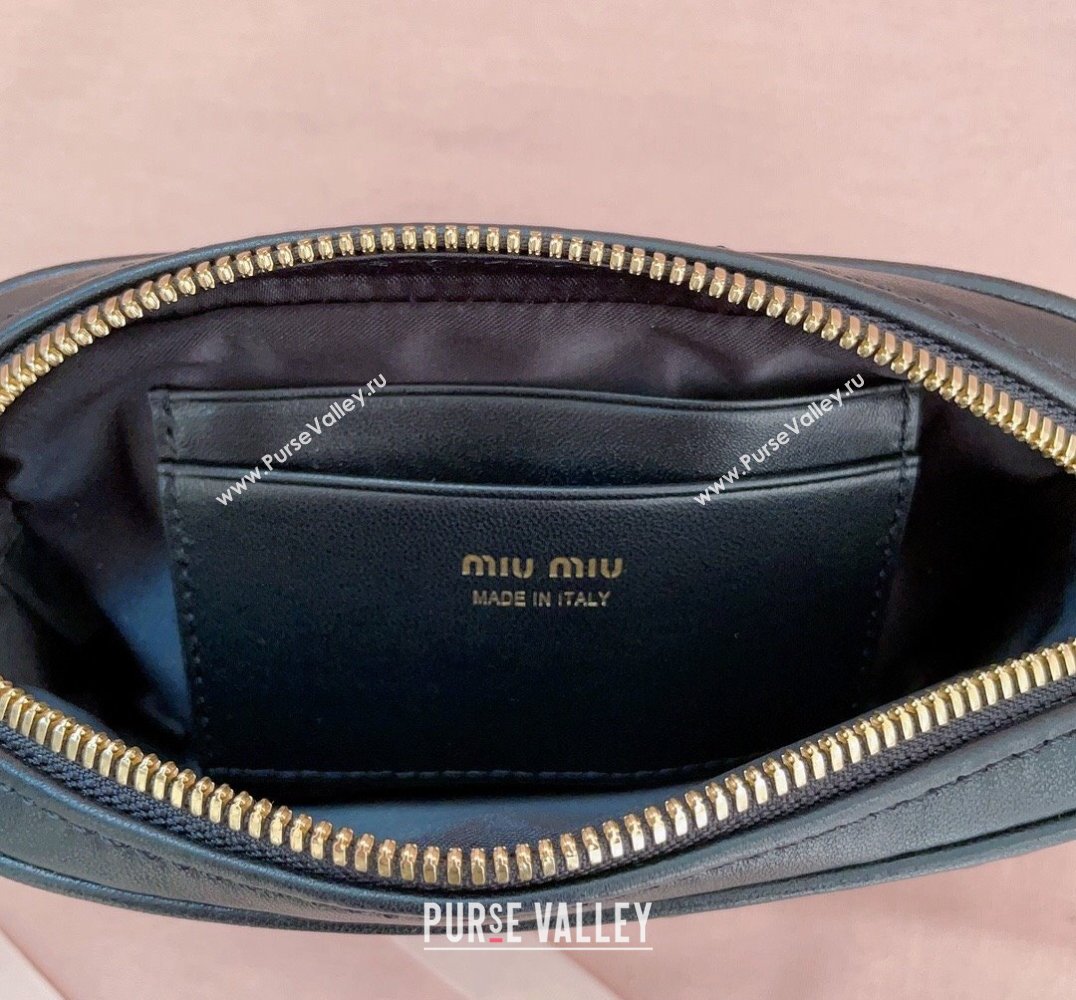 Miu Miu Matelassé nappa leather Pouch bag 5NE846 Black (jindong-24013007)