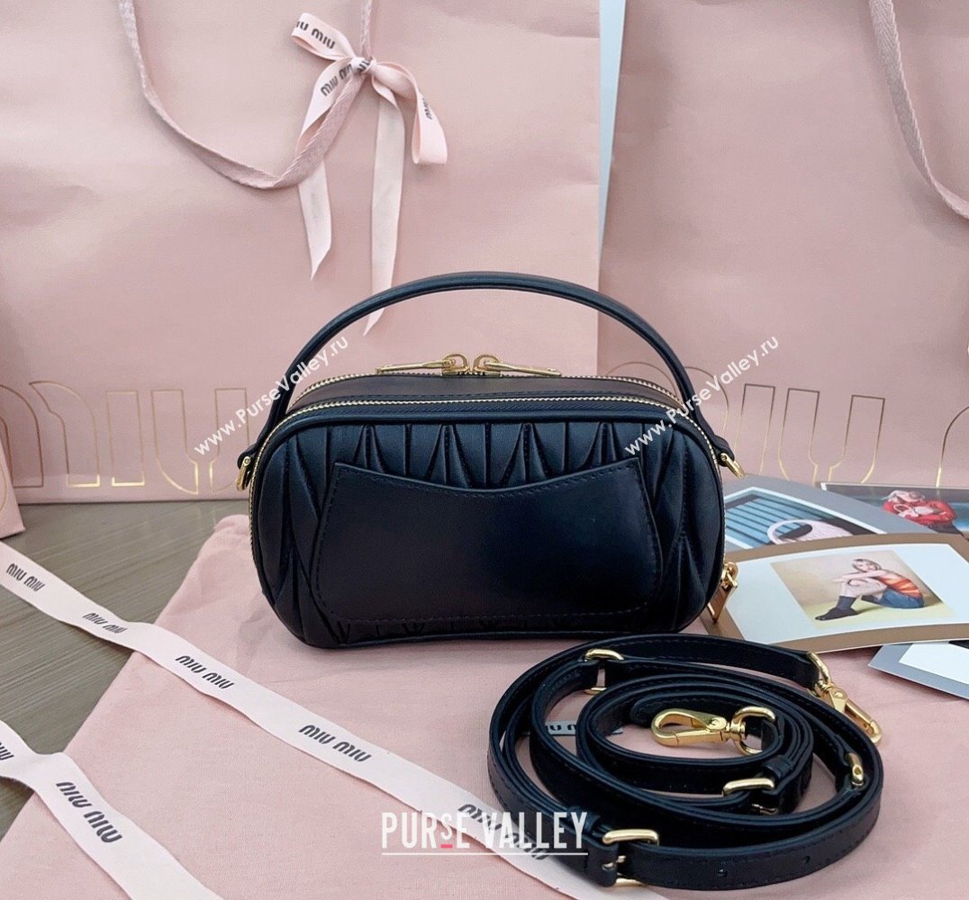 Miu Miu Matelassé nappa leather Shoulder bag 5BH229 Black (jindong-24013005)