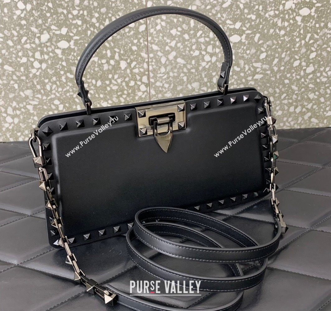 Valentino Rockstud Handbag In Calfskin Black 2024 (liankafo-24020214)