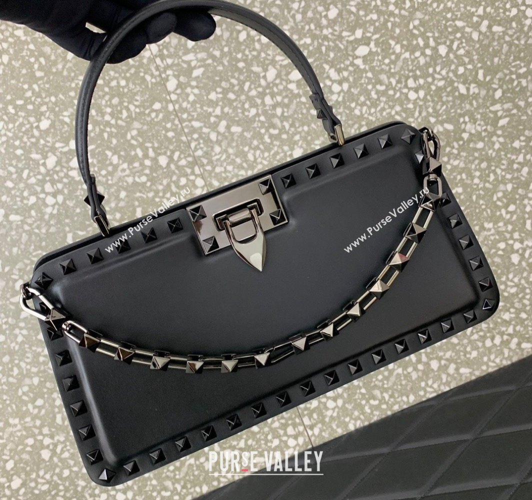 Valentino Rockstud Handbag In Calfskin Black 2024 (liankafo-24020214)