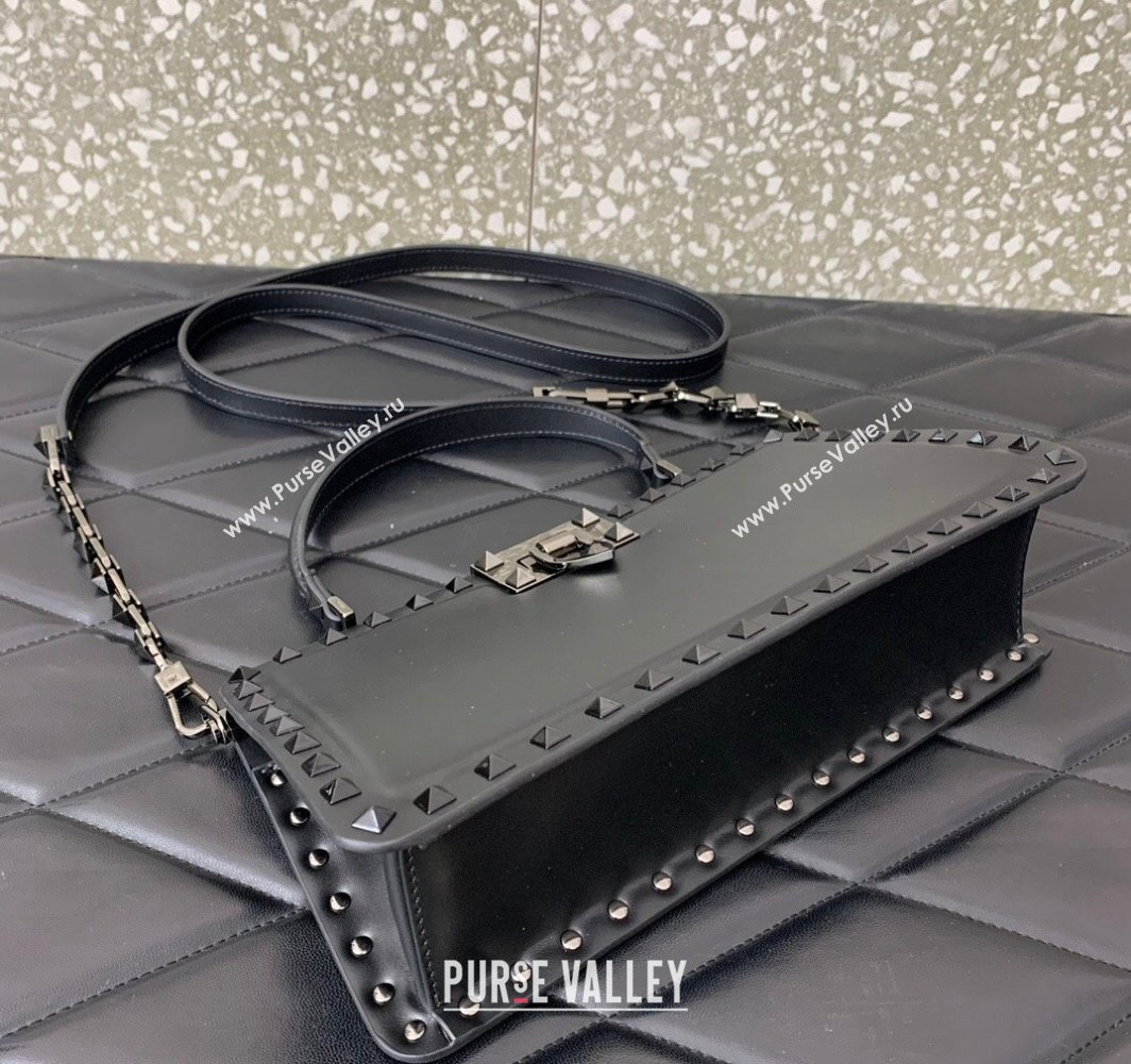 Valentino Rockstud Handbag In Calfskin Black 2024 (liankafo-24020214)