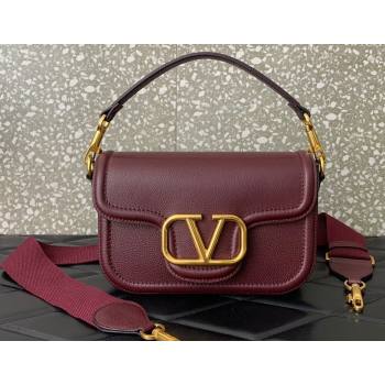 Valentino Alltime shoulder bag in grainy calfskin Burgundy 2024 (liankafo-24020121)