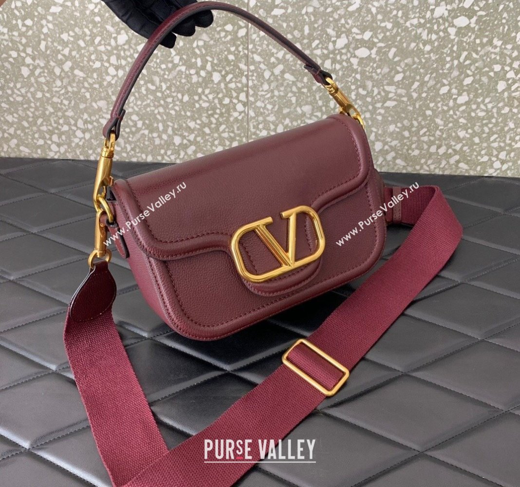 Valentino Alltime shoulder bag in grainy calfskin Burgundy 2024 (liankafo-24020121)