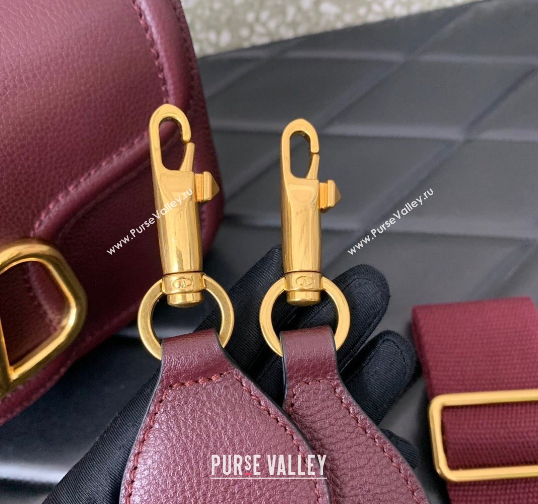 Valentino Alltime shoulder bag in grainy calfskin Burgundy 2024 (liankafo-24020121)