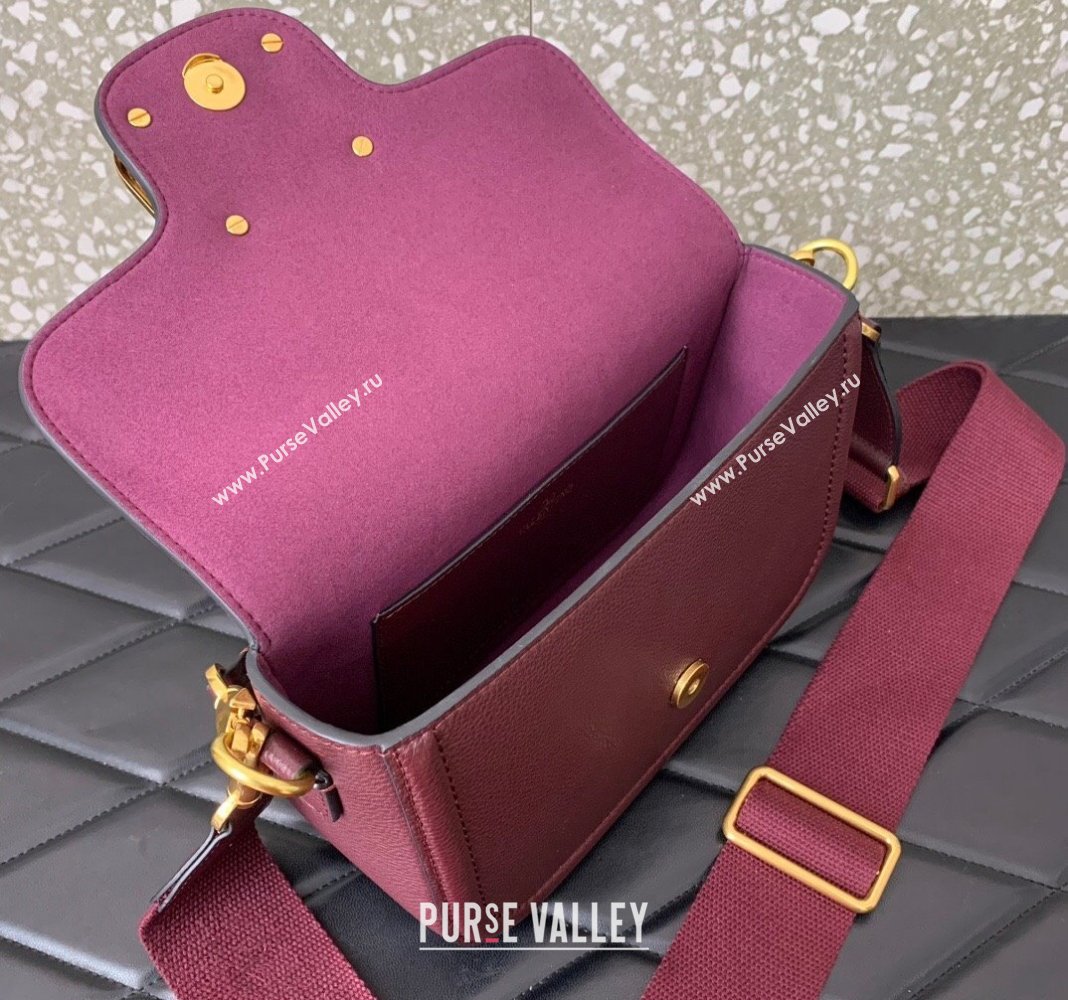 Valentino Alltime shoulder bag in grainy calfskin Burgundy 2024 (liankafo-24020121)