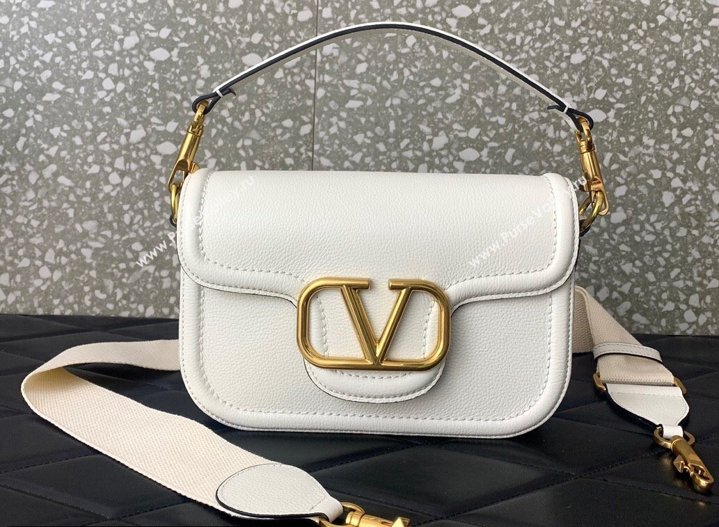 Valentino Alltime shoulder bag in grainy calfskin White 2024 (liankafo-24020118)