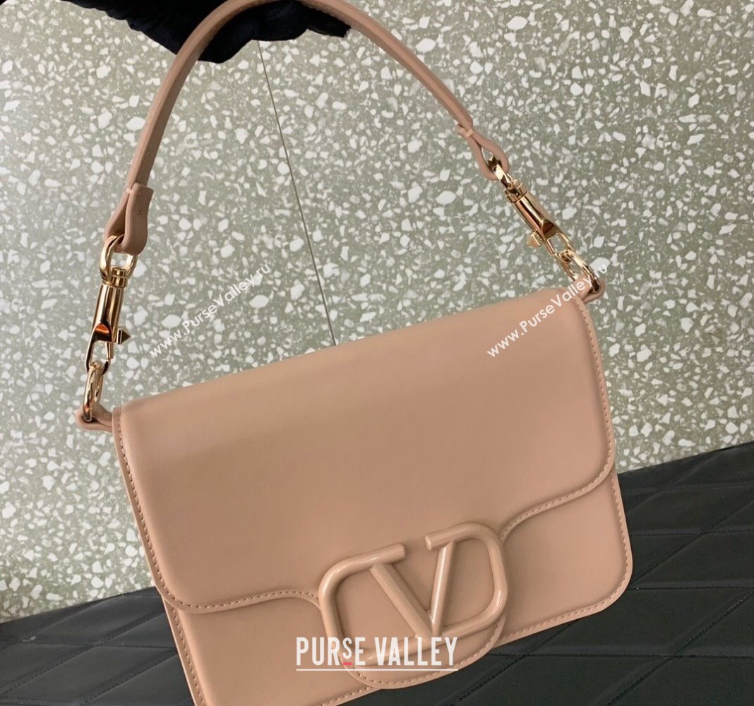 Valentino Locò Shoulder Bag in calfskin Nude 2024 (liankafo-24020111)