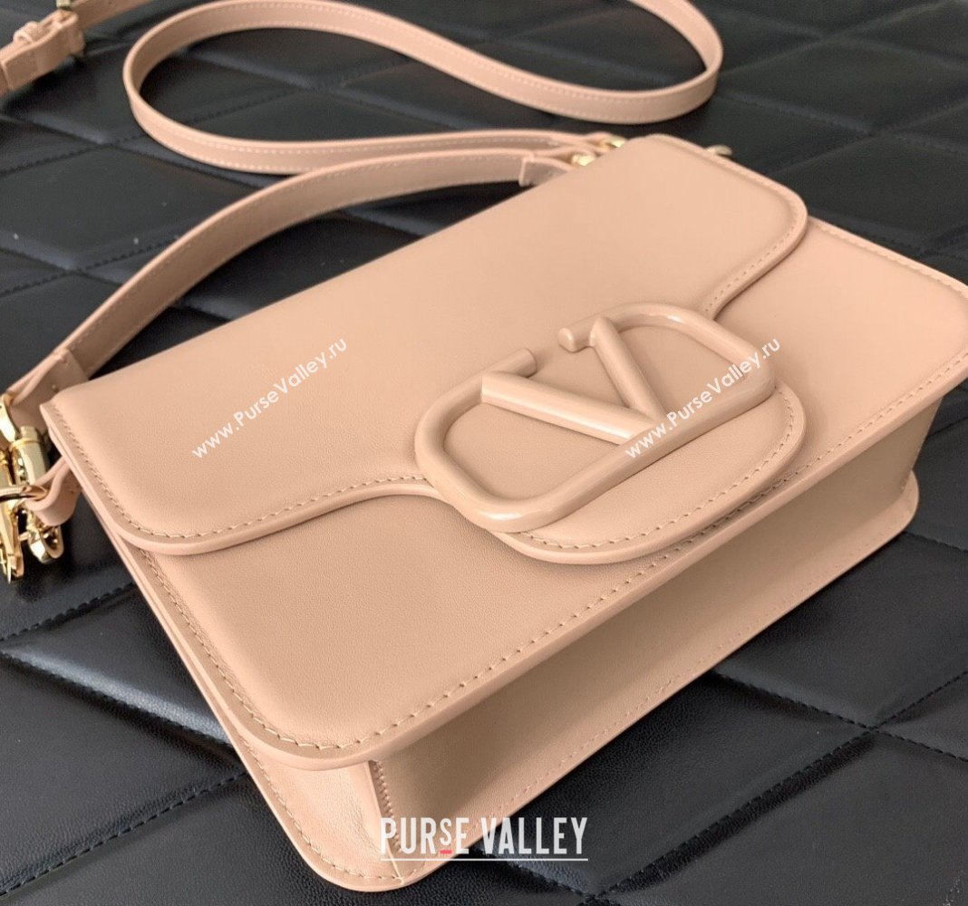 Valentino Locò Shoulder Bag in calfskin Nude 2024 (liankafo-24020111)