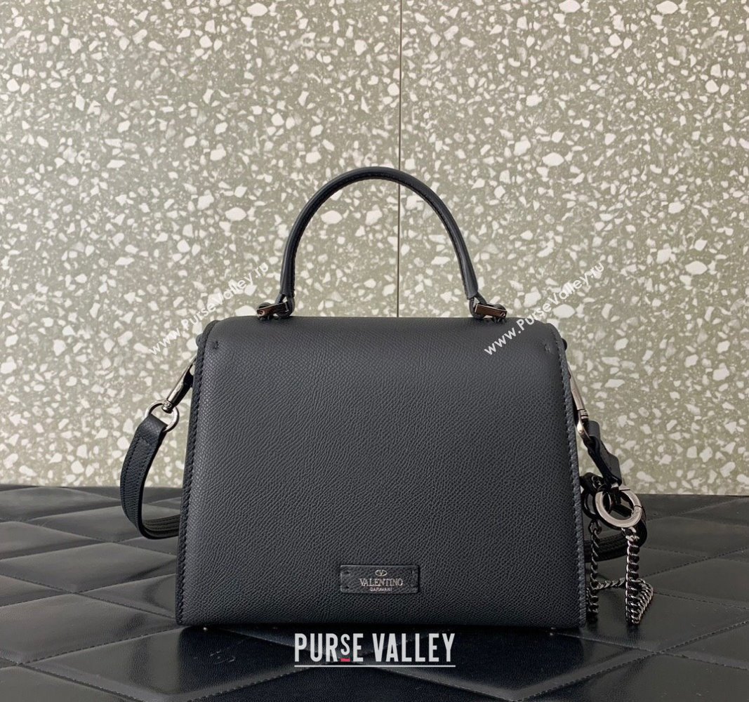 Valentino small VSLING Handbag in grainy calfskin Black with JEWEL EMBROIDERY 2024 (liankafo-24020101)