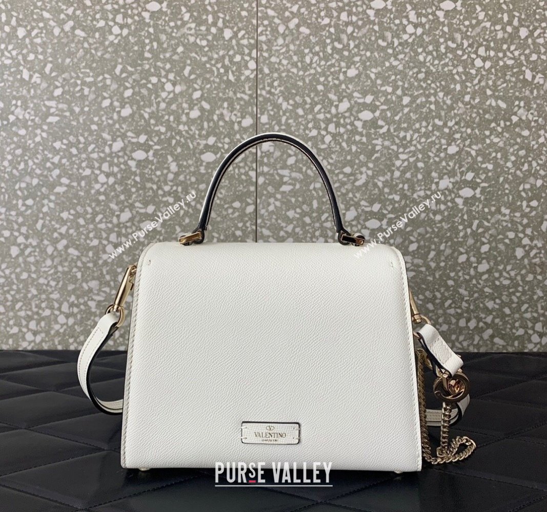 Valentino small VSLING Handbag in grainy calfskin White with JEWEL EMBROIDERY 2024 (liankafo-24020102)