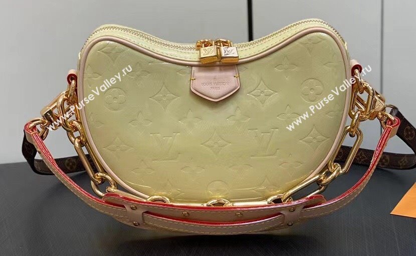 Louis Vuitton Monogram Vernis Croissant PM Bag New LV Remix M24020 Chic and Yellow 2024 (kiki-24020107)