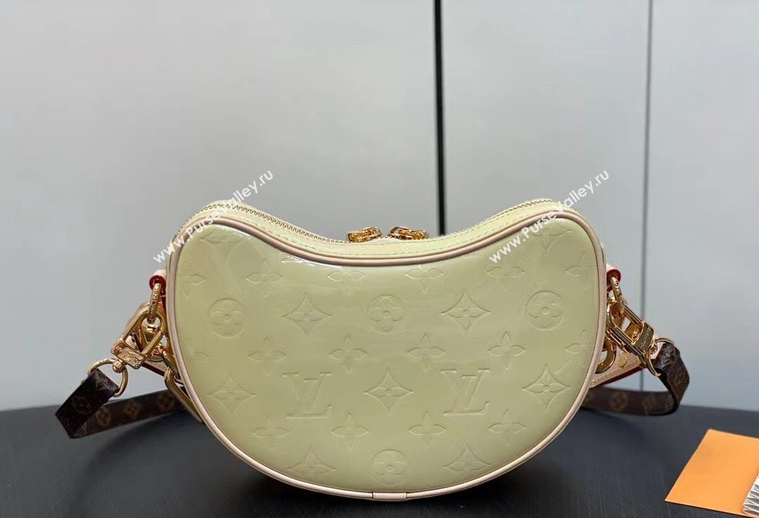 Louis Vuitton Monogram Vernis Croissant PM Bag New LV Remix M24020 Chic and Yellow 2024 (kiki-24020107)