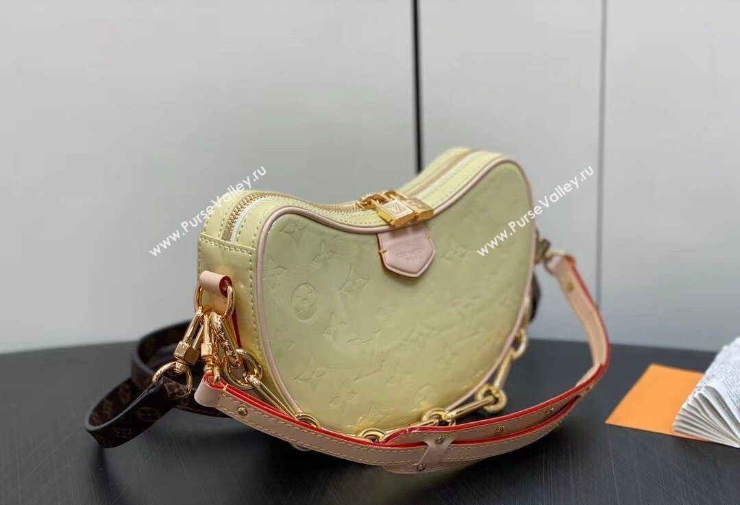 Louis Vuitton Monogram Vernis Croissant PM Bag New LV Remix M24020 Chic and Yellow 2024 (kiki-24020107)