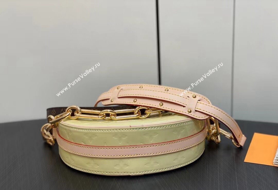 Louis Vuitton Monogram Vernis Croissant PM Bag New LV Remix M24020 Chic and Yellow 2024 (kiki-24020107)