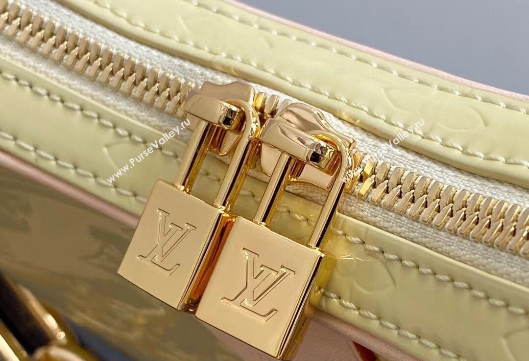 Louis Vuitton Monogram Vernis Croissant PM Bag New LV Remix M24020 Chic and Yellow 2024 (kiki-24020107)