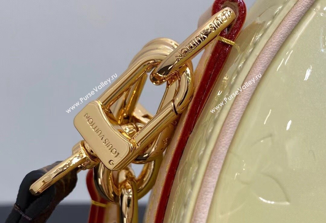 Louis Vuitton Monogram Vernis Croissant PM Bag New LV Remix M24020 Chic and Yellow 2024 (kiki-24020107)